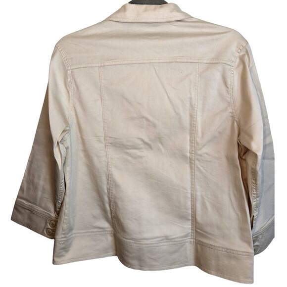 Coral Bay Women's Medium Cream Jacket Button Up 3/4 Sleeve Casual - Picture 2 of 11